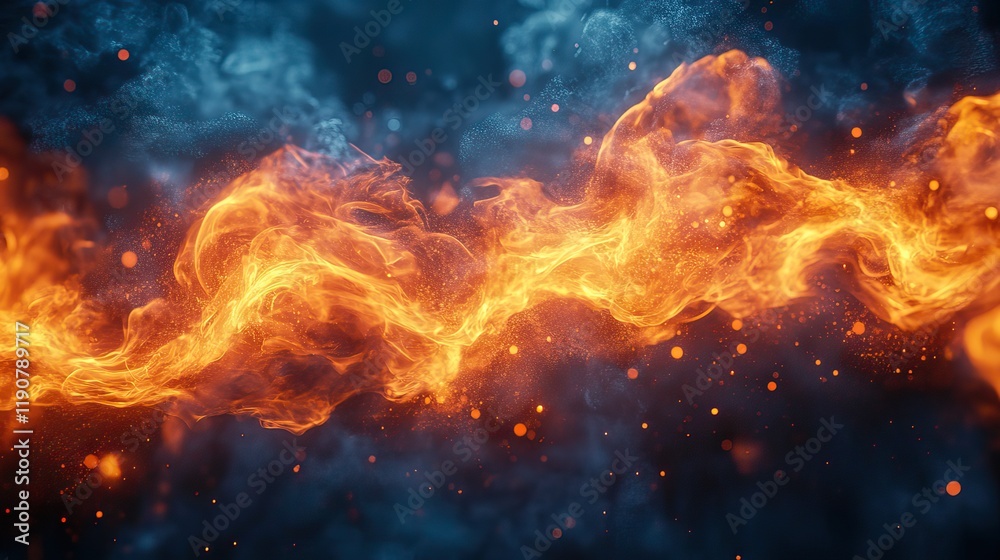Orange and yellow flames dance and flicker in an S-shaped pattern, creating a mesmerizing display of fire Orange and yellow flames dance and flicker in an S-shaped pattern, creating a mesmerizing display of fire