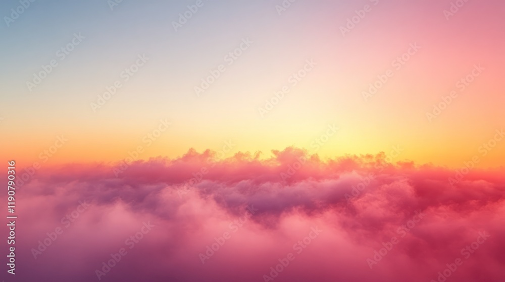 Fototapeta premium Vibrant sunset above a sea of clouds. (2)