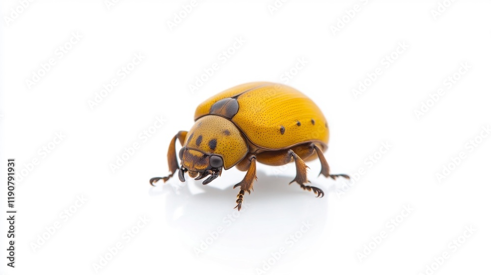 Naklejka premium Golden Beetle Isolated on White. Generative AI