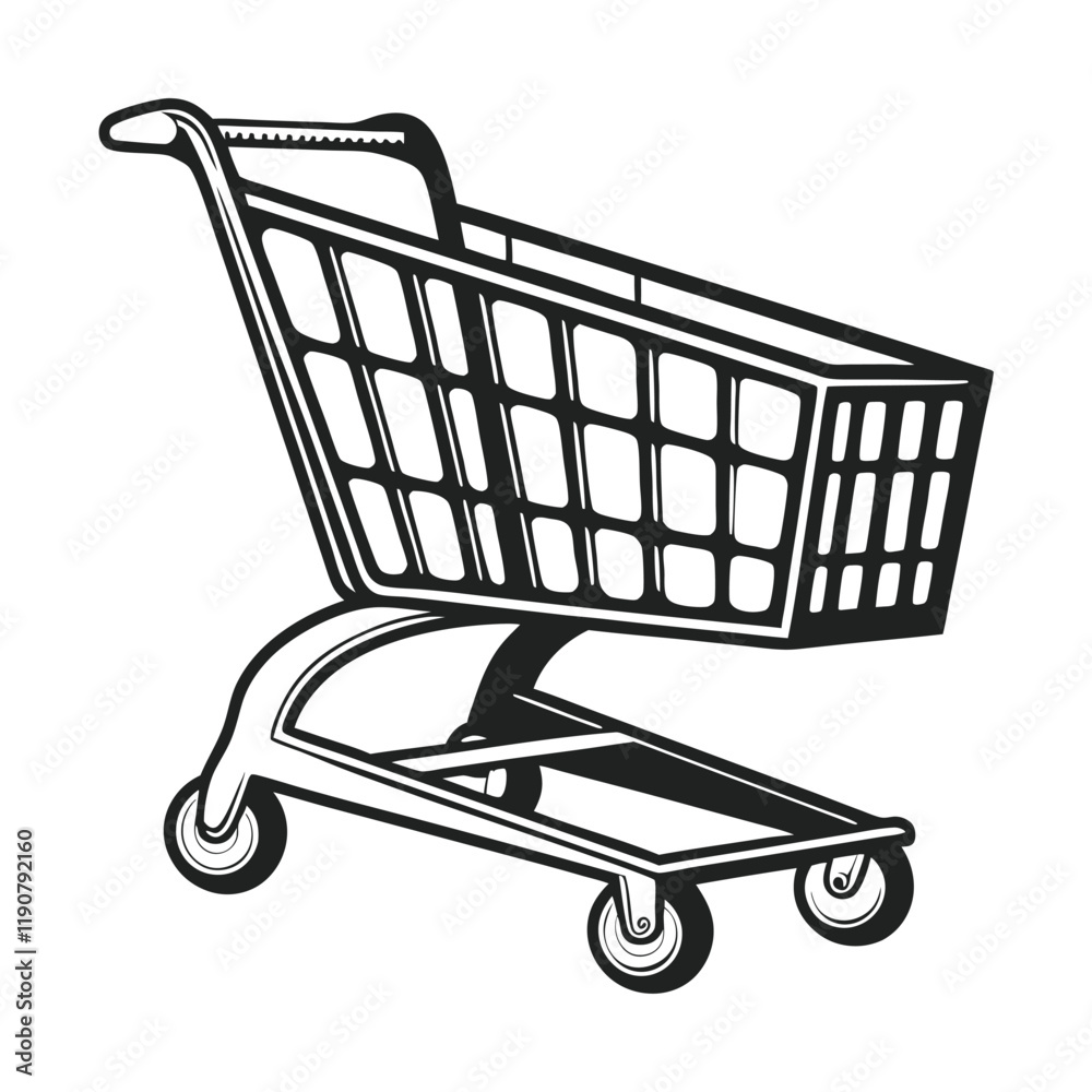 Simple Black and White Shopping Cart Icon Simple Black and White Shopping Cart Icon