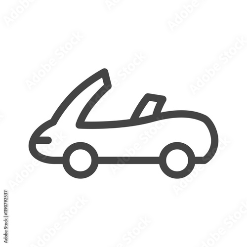 線画乗り物関連の単品アイコン　オープンカー