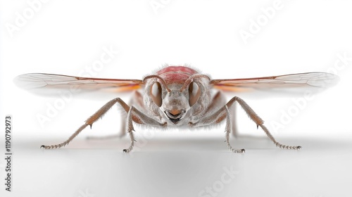 Whitefly Isolated on White Background. Generative AI photo