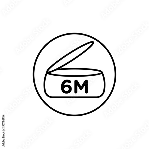 6 months PAO icon vector outline logo sign