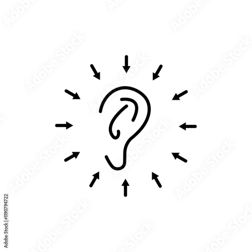 Active listening icon vector outline logo sign