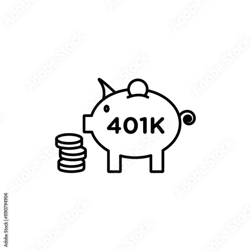 401k retirement savings icon vector outline logo sign