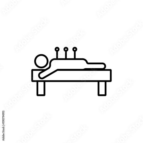 Acupuncture therapy icon vector outline logo sign