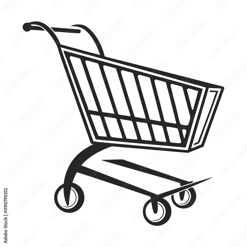 Simple Black and White Shopping Cart Icon Simple Black and White Shopping Cart Icon