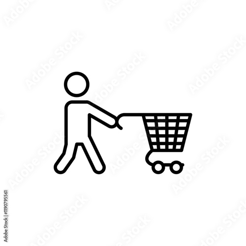 Buyer, shopper icon vector outline logo sign