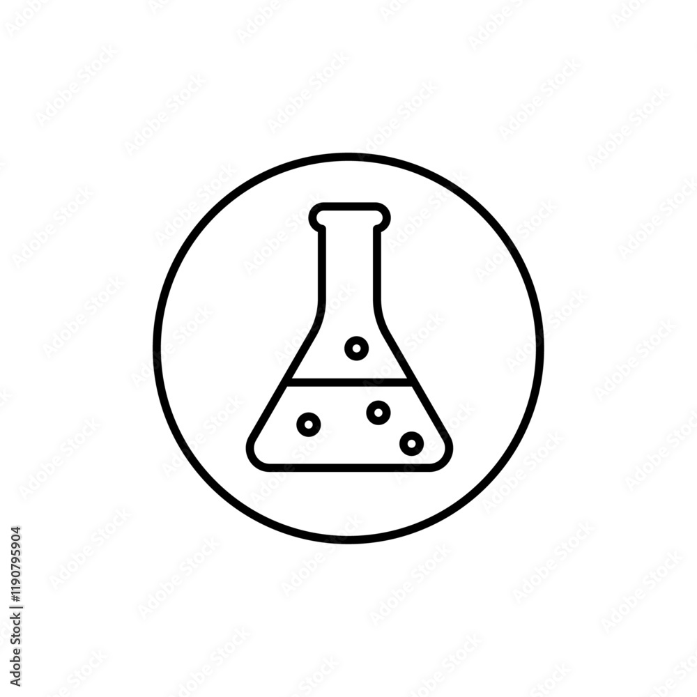 Chemical flask icon vector outline logo sign