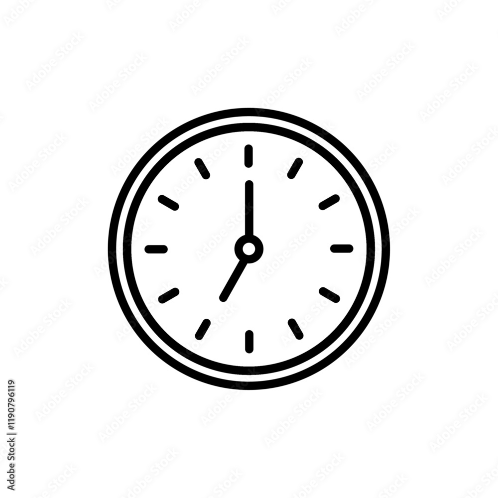Clock icon vector outline logo sign Clock icon vector outline logo sign