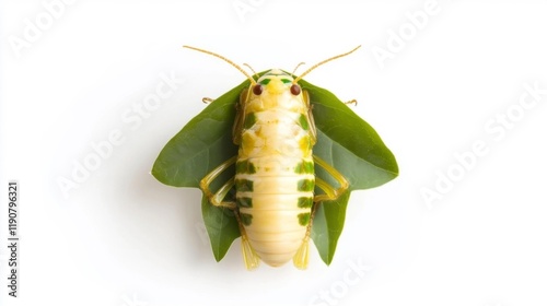 Leafhopper Nymph on White Background. Generative AI photo