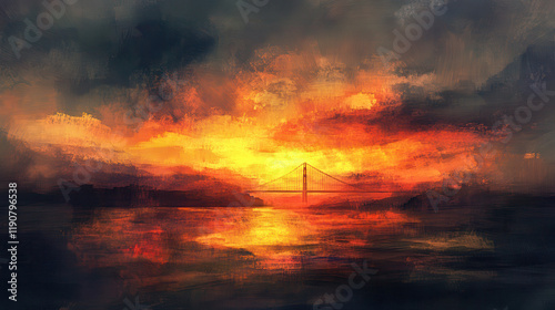 Golden Gate Bridge at sunset 