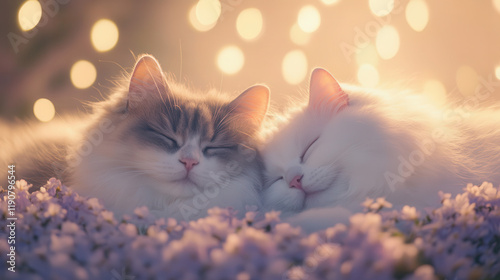 Happy cuple cute cats 