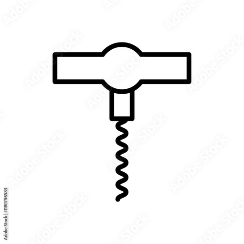 Corkscrew opener icon vector outline logo sign