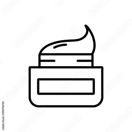 Cream jar icon vector outline logo sign