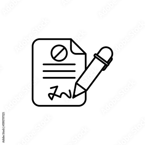 Document petition icon vector outline logo sign