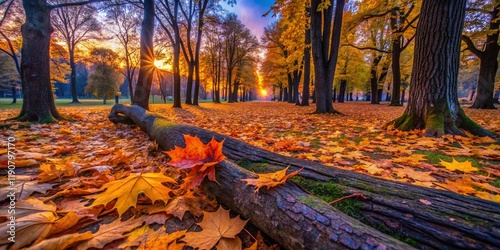 Fallen Maple, Ash, & Linden Trees in Kaliningrad's Yuri Gagarin Park - Dramatic Low Light Photography photo