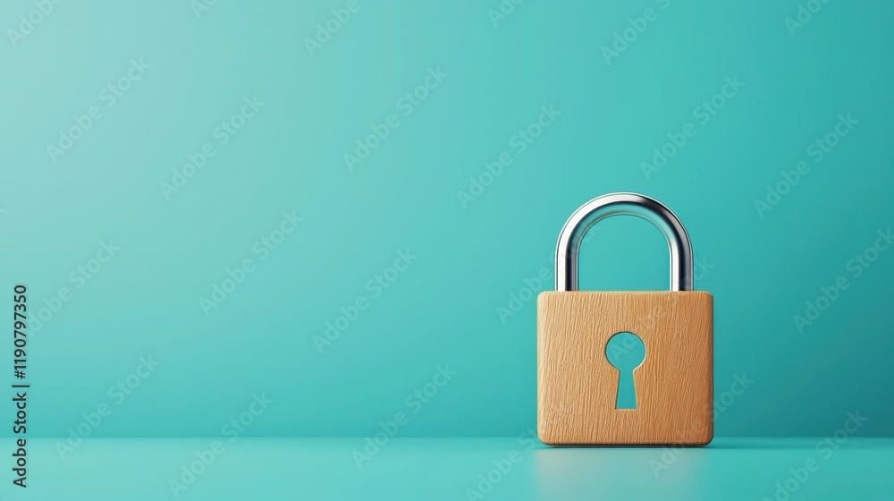 Lock on Minimalist Background for Security Concept Lock on Minimalist Background for Security Concept