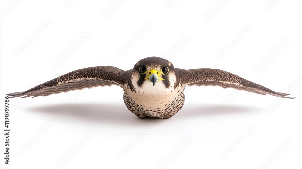 Obraz premium Kestrel Bird in Flight on White Background. Generative AI