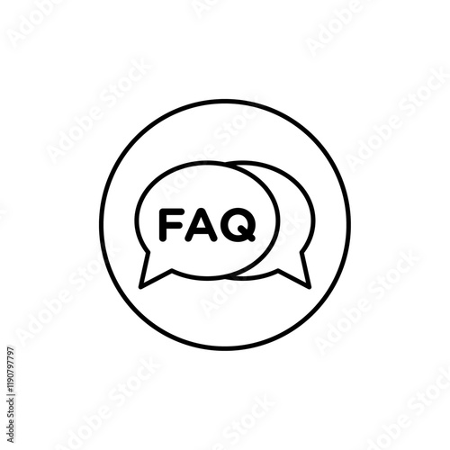 FAQ icon vector outline logo sign