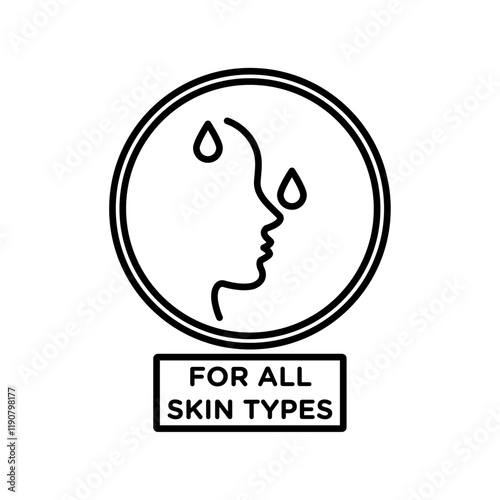 for all skin types icon vector outline logo sign