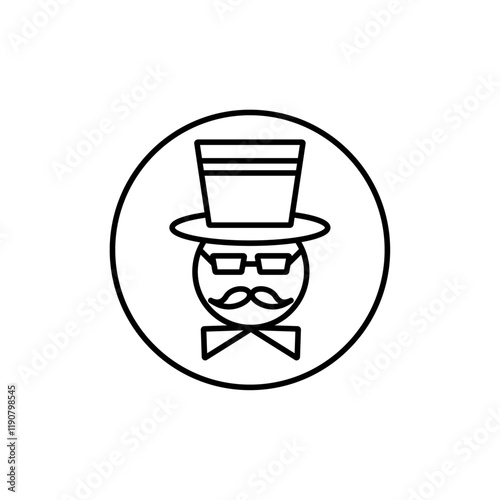 Gentleman icon vector outline logo sign