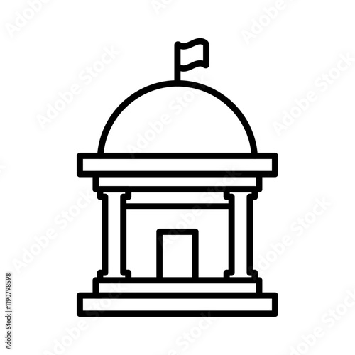 Government icon vector outline logo sign