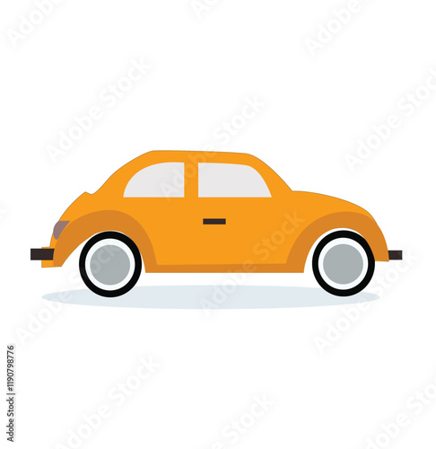 Yellow car retro vintage model