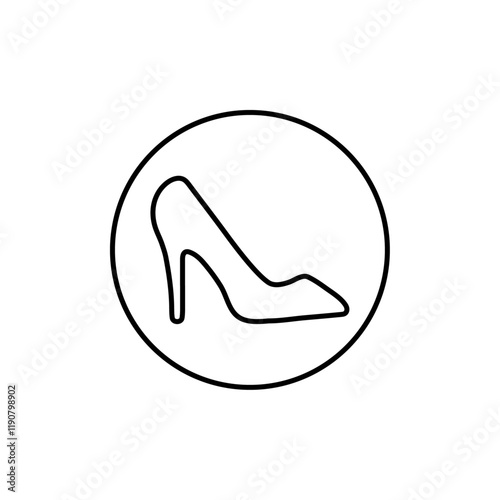 high heel shoes icon vector outline logo sign