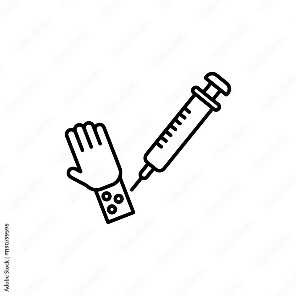 Intradermal injection icon vector outline logo sign Intradermal injection icon vector outline logo sign