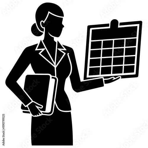 Virtual Assistant Scheduling Silhouette Remote Work planning freelance