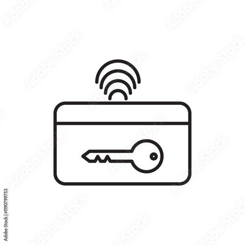 Keycard access icon vector outline logo sign