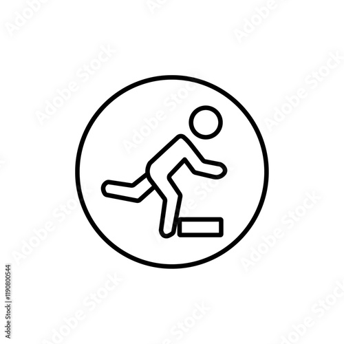 Man tripping icon vector outline logo sign