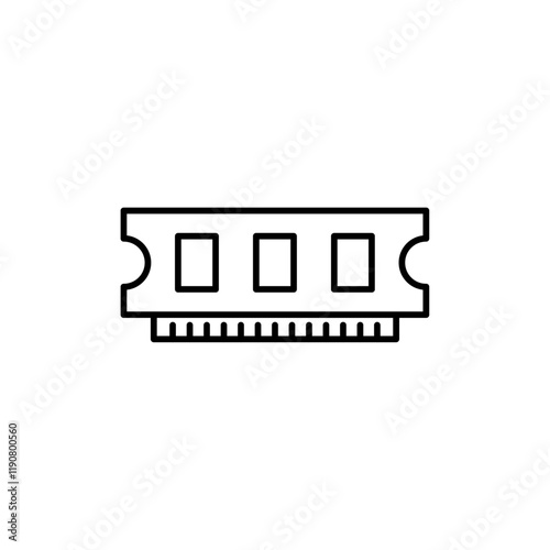 memory, ram icon vector outline logo sign