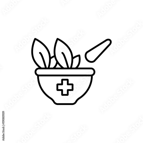 Natural medicine icon vector outline logo sign