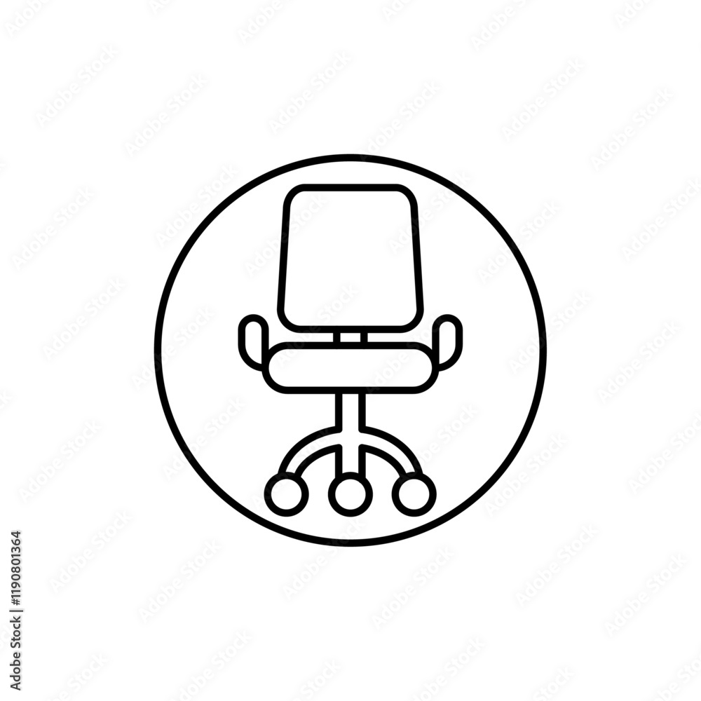 Office chair icon vector outline logo sign Office chair icon vector outline logo sign