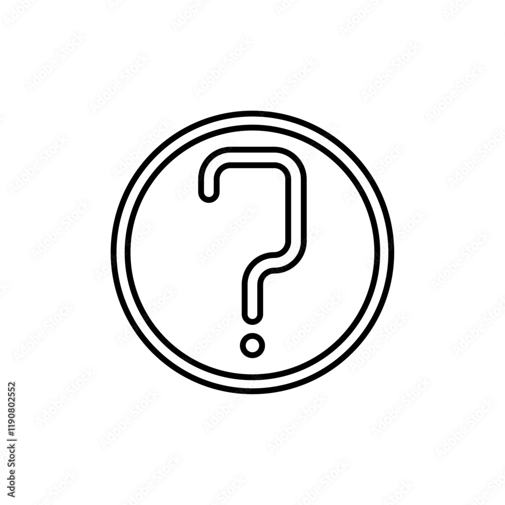 Question mark icon vector outline logo sign Question mark icon vector outline logo sign