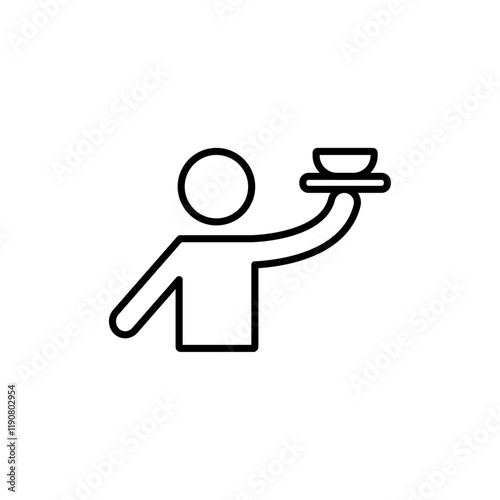 restaurant Waiter icon vector outline logo sign