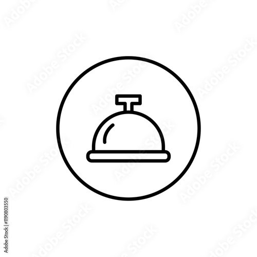 Service bell icon vector outline logo sign