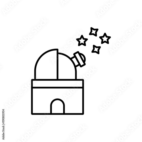 Space observatory icon vector outline logo sign