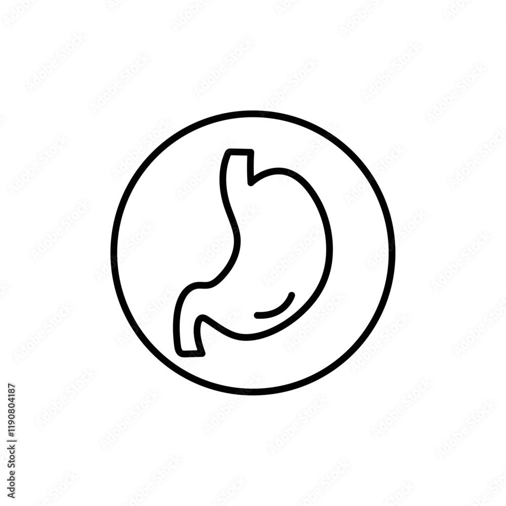 Fototapeta premium Stomach icon vector outline logo sign