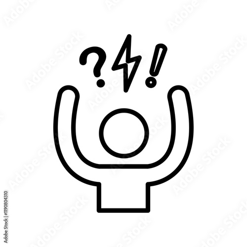 Stress icon vector outline logo sign