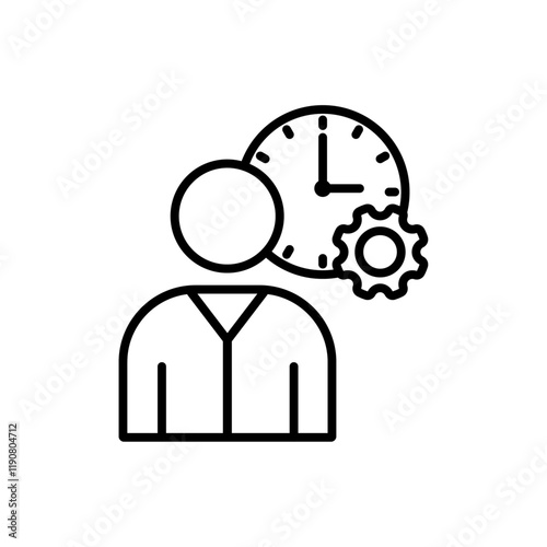 Time management icon vector outline logo sign