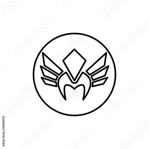valkyrie icon vector outline logo sign