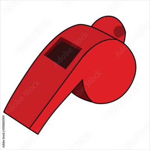 red whistle. Referee whistle vector illustration 