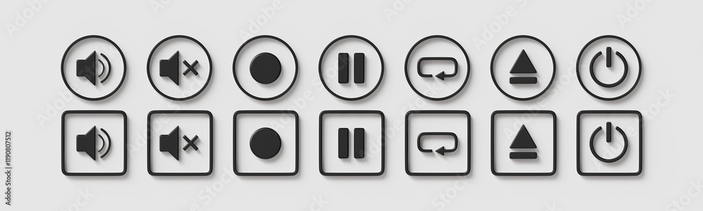 미디어 플레이어 버튼 아이콘 Media Player Button Icon 미디어 플레이어 버튼 아이콘 Media Player Button Icon