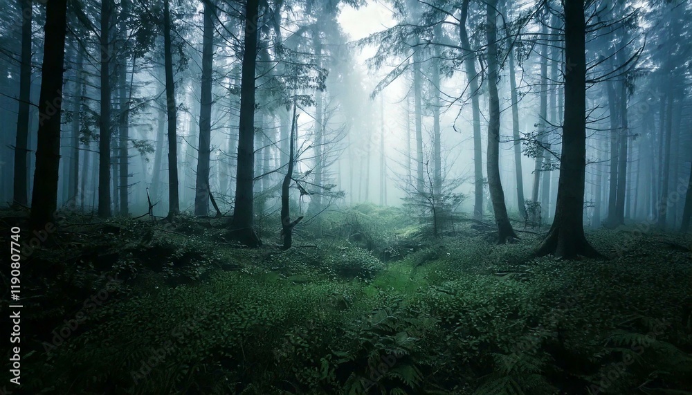 Obraz premium Generated image dark cold forest
