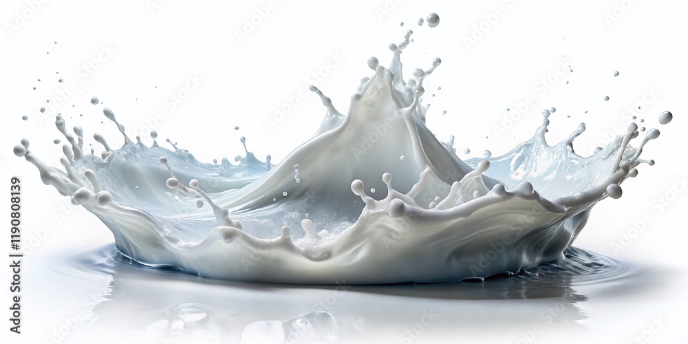 Isolated White Foam Splash, Creamy Texture, Abstract Background, Milk, Whipped Cream Isolated White Foam Splash, Creamy Texture, Abstract Background, Milk, Whipped Cream