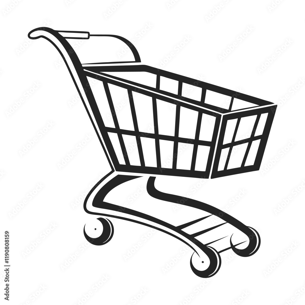 Simple Black and White Shopping Cart Icon Simple Black and White Shopping Cart Icon
