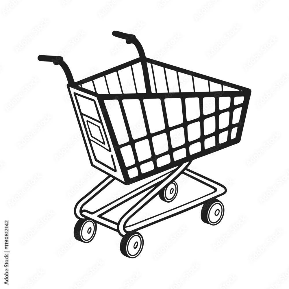 Simple Black and White Shopping Cart Icon Simple Black and White Shopping Cart Icon